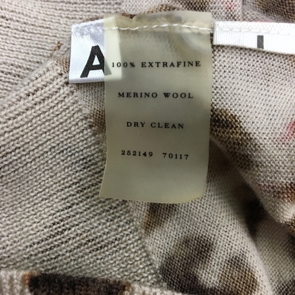 ANN TAYLOR Cardigan 100% Merino Wool Sweater Leopard Animal Print Size Medium - Picture 7 of 9